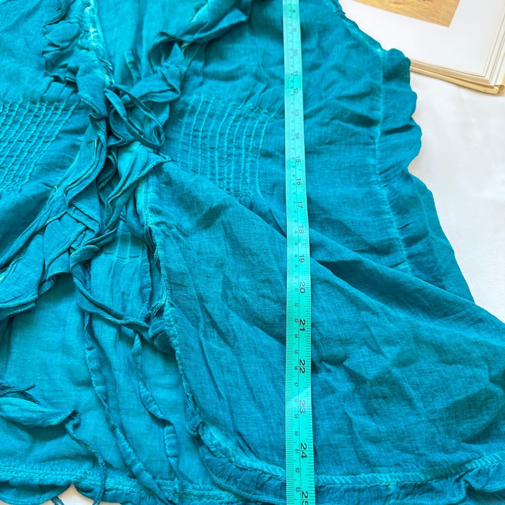 Teal Ruffled Blouse - Picture 10 of 14